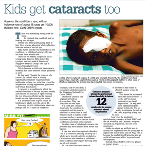 Kids get cataract too